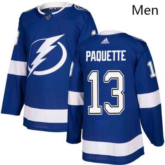 Mens Adidas Tampa Bay Lightning 13 Cedric Paquette Authentic Royal Blue Home NHL Jersey